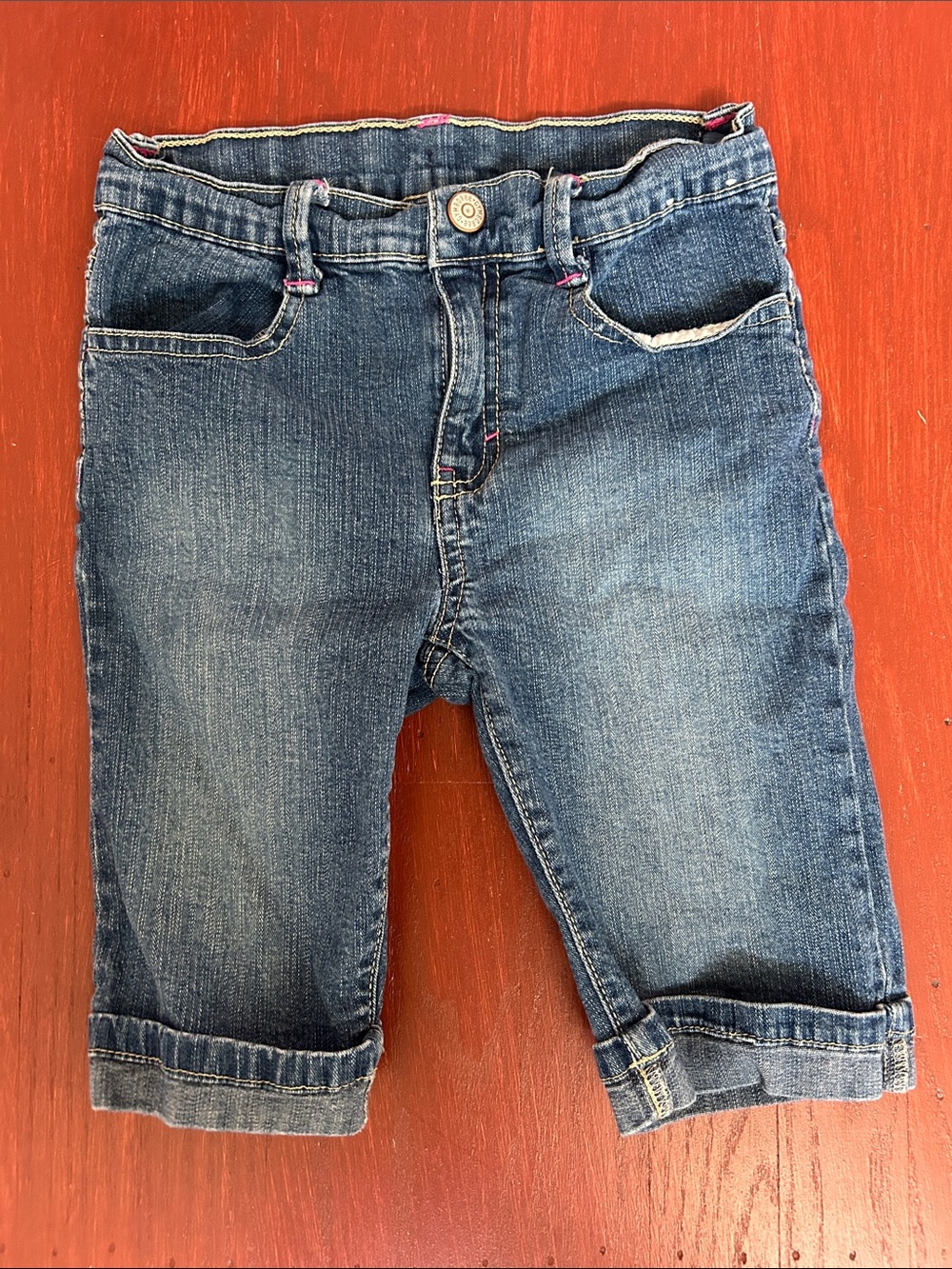 Gymboree Girls Cuffed Denim Capri Pants - Blue